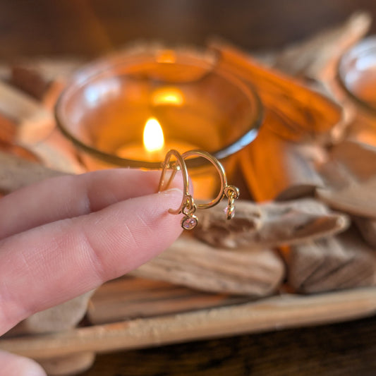 October Birthstone Hoop Earrings