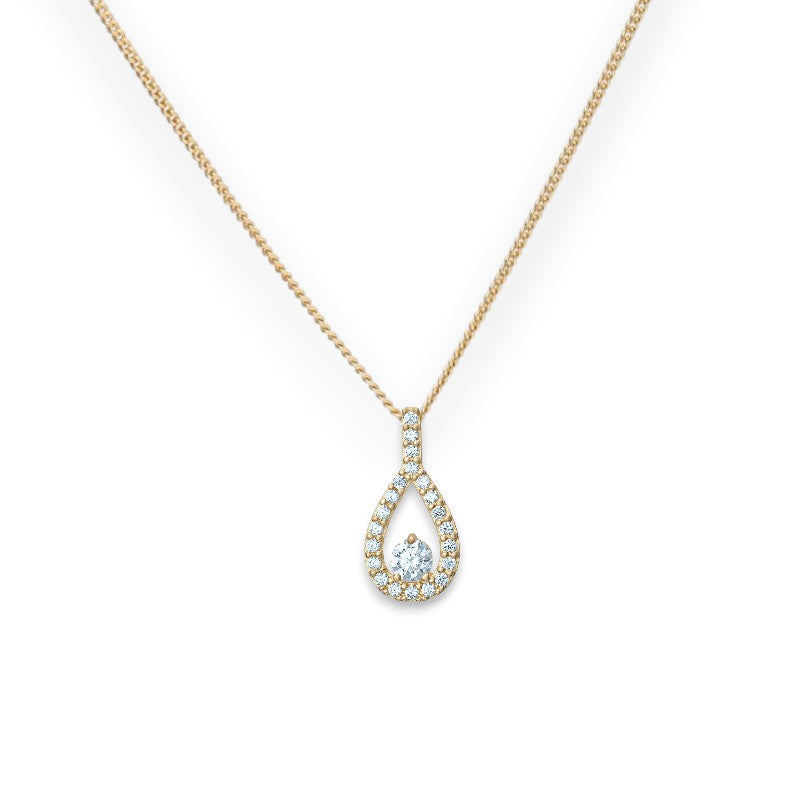 Hallie Oval Drop Pendant Necklace