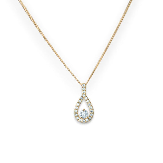 Hallie Oval Drop Pendant Necklace