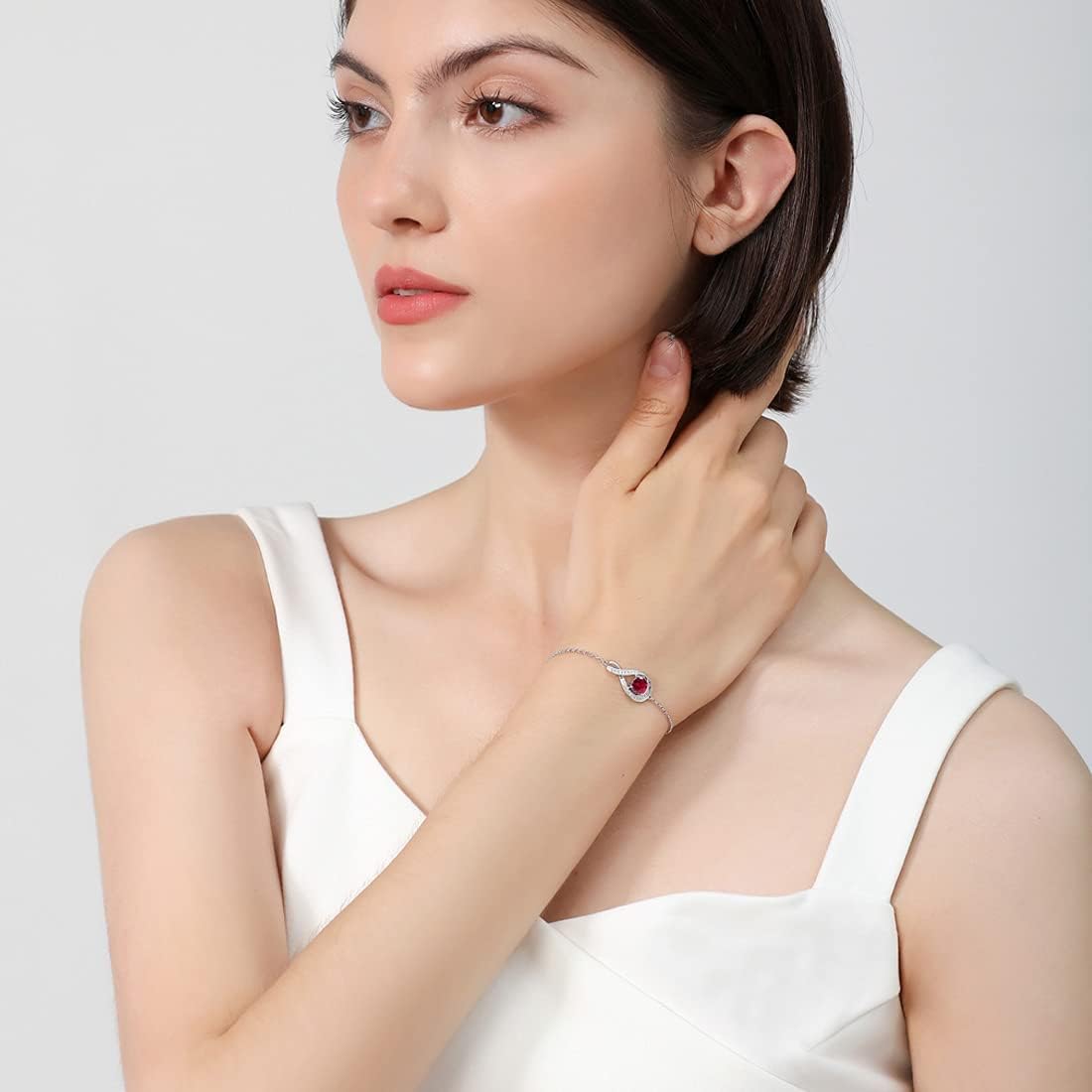 January Birthstone Infinity Bolo Bracelet