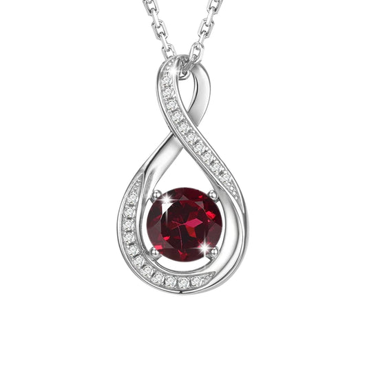 January Birthstone Infinity Pendant Necklace