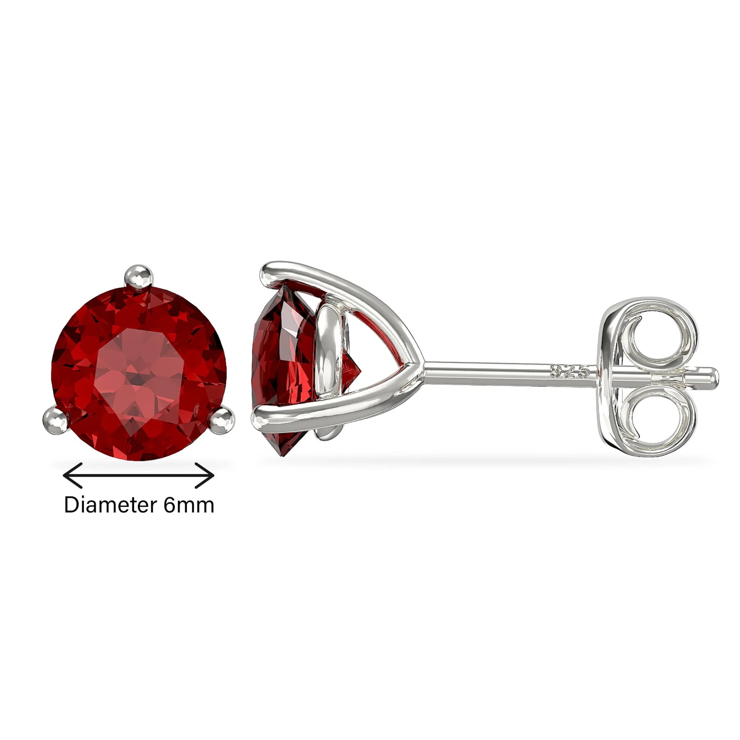 January Birthstone Stud Earrings