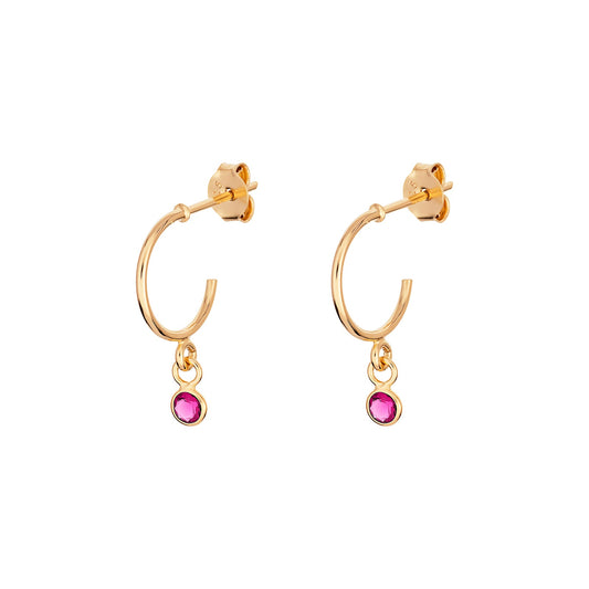 July Birthstone Hoop Earrings