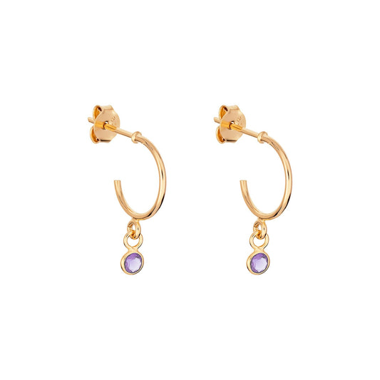 June Birthstone Hoop Earrings