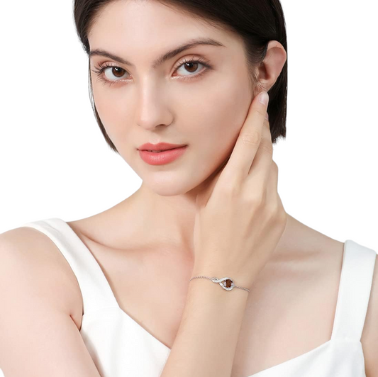 June Birthstone Infinity Bolo Bracelet