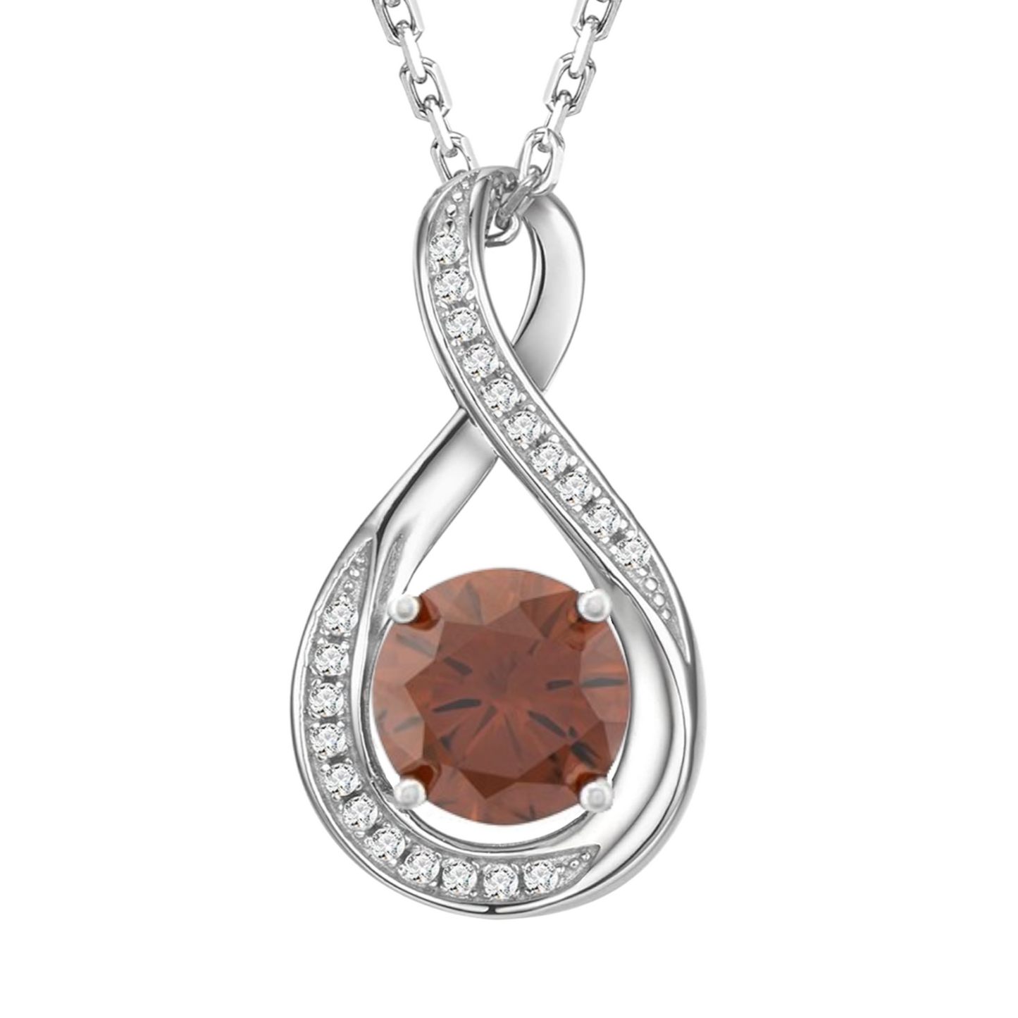 June Birthstone Infinity Pendant Necklace