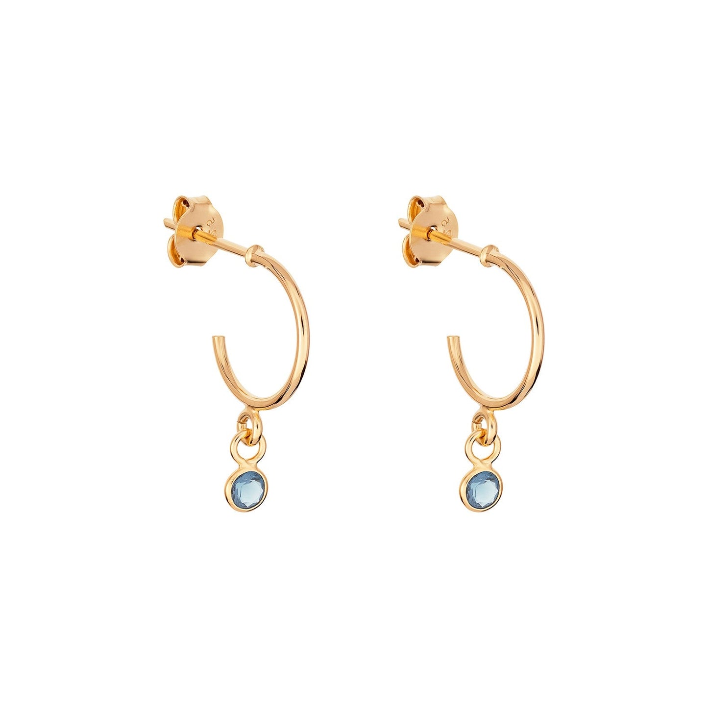 March Birthstone Hoop Earrings