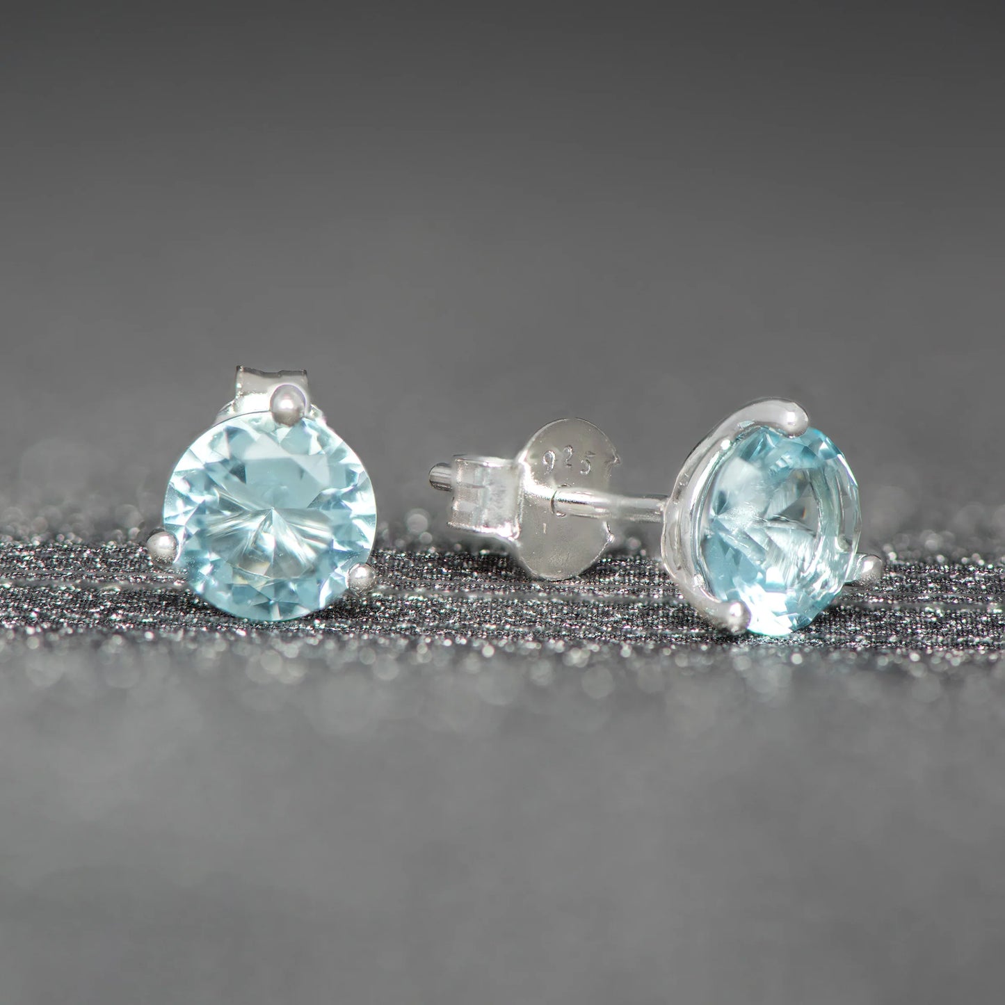March Birthstone Stud Earrings