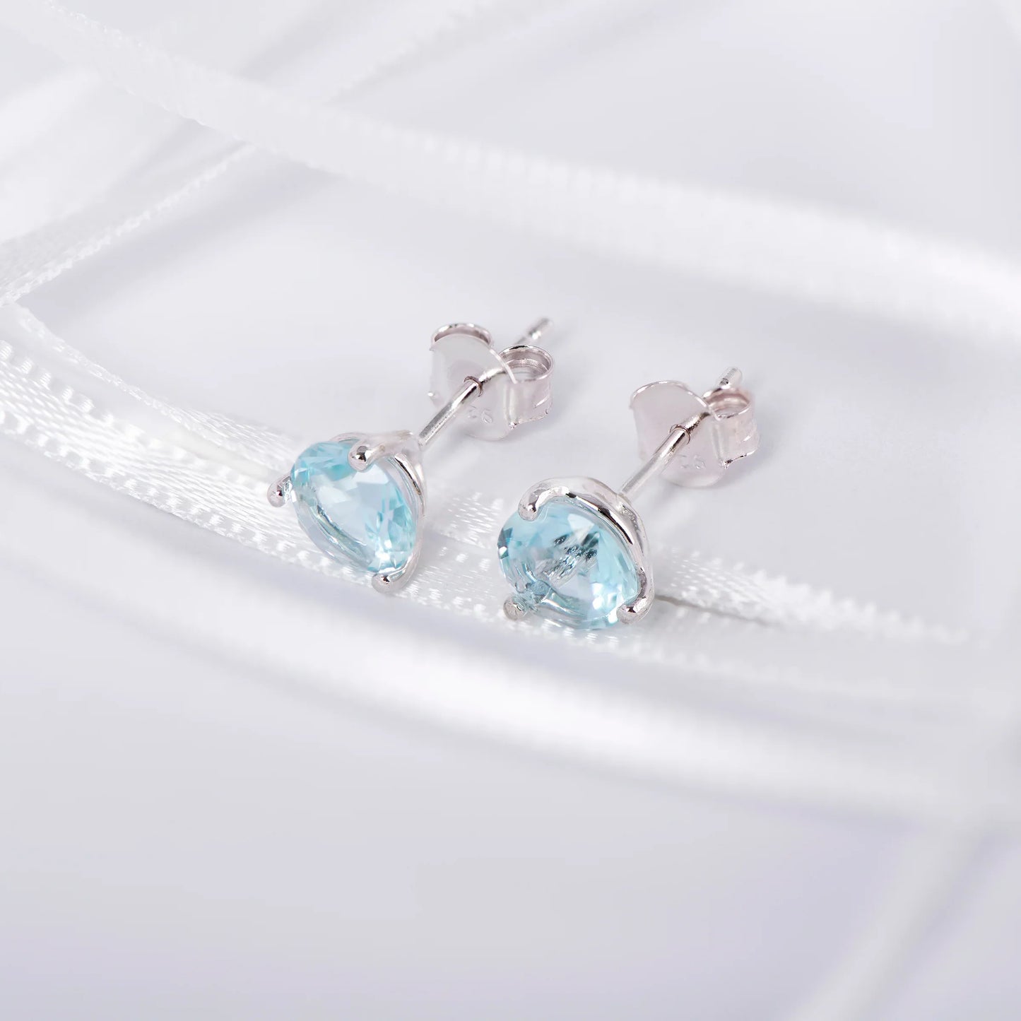 March Birthstone Stud Earrings