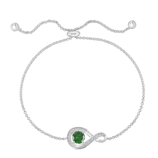 May Birthstone Infinity Bolo Bracelet