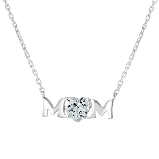 Mum Cubic Zirconia Necklace