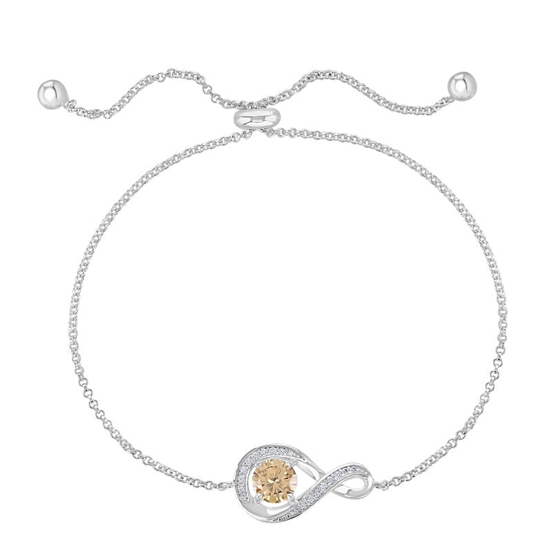 November Birthstone Infinity Bolo Bracelet