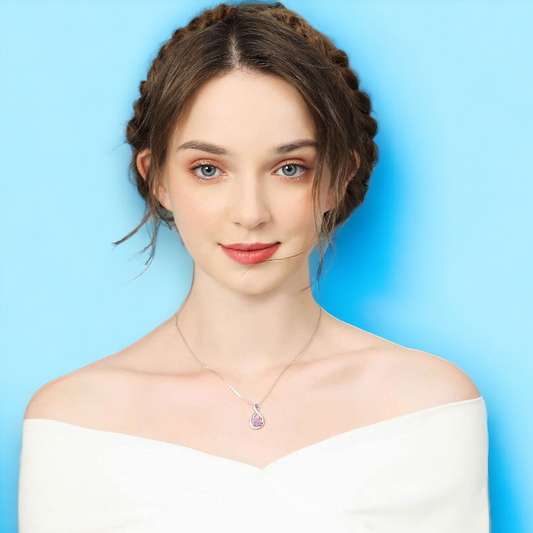 October Birthstone Infinity Pendant Necklace