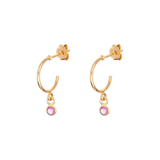 October Birthstone Hoop Earrings