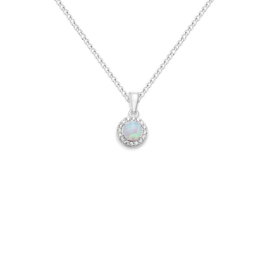 Opal Halo Necklace