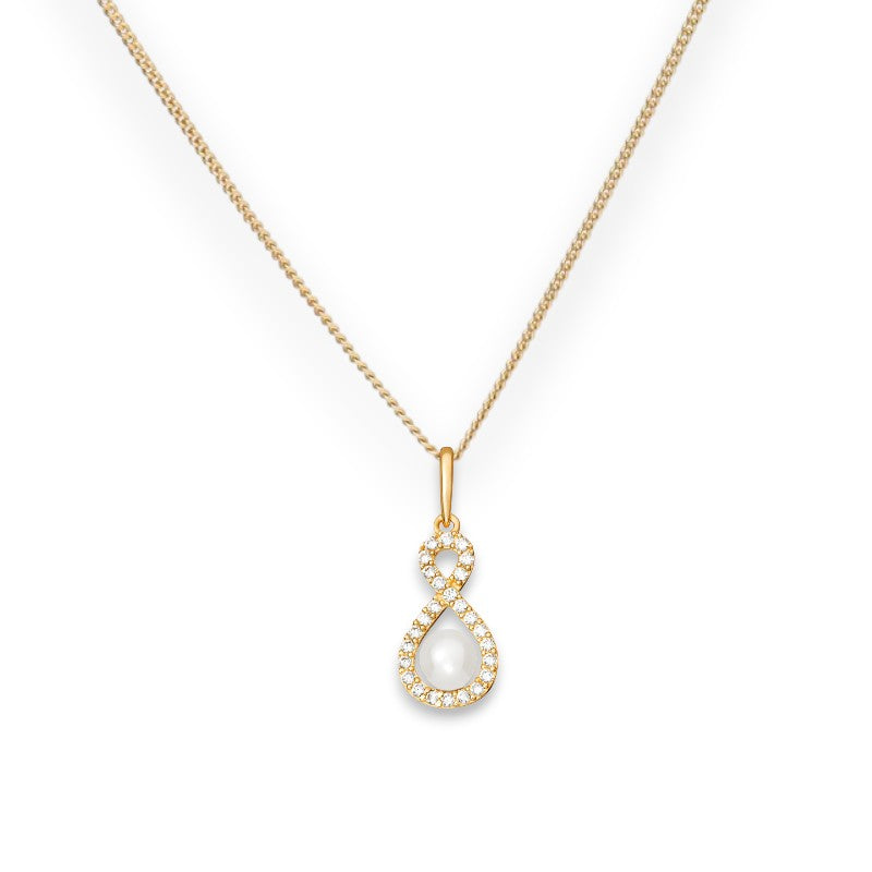 Pearl Infinity Pendant Necklace