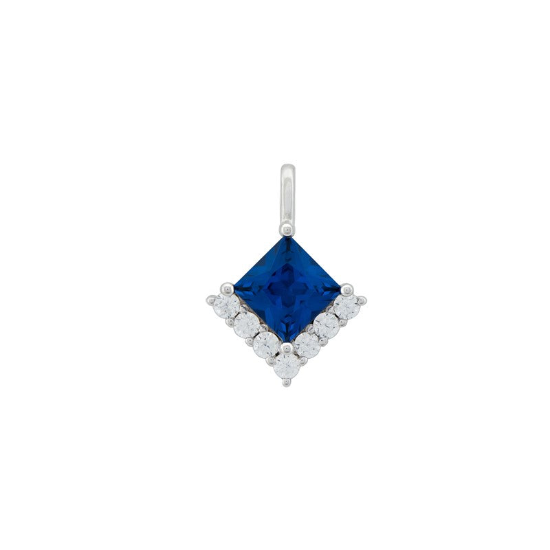 Princess Cut Sapphire Cubic Zirconia Necklace