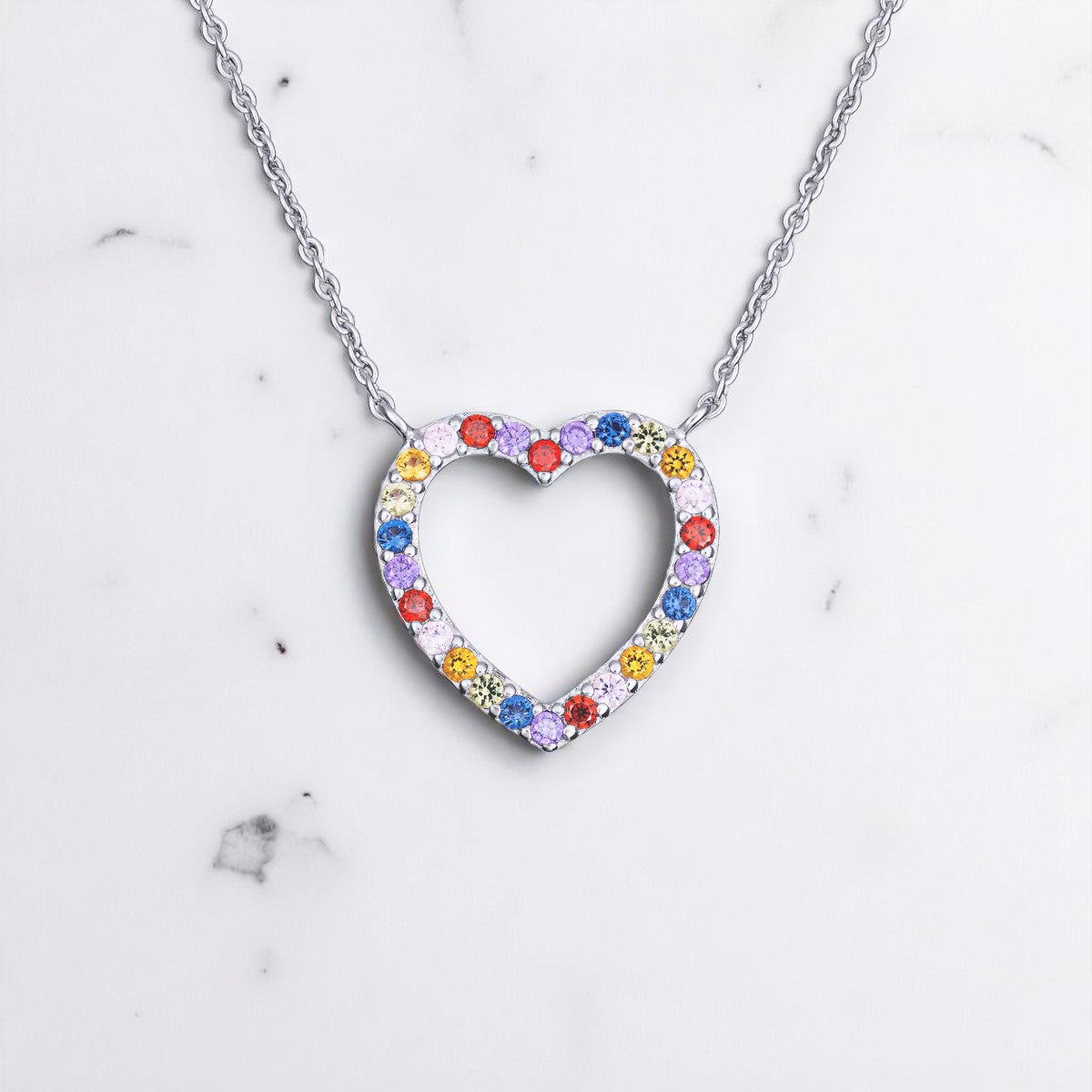 Rainbow Heart Necklace