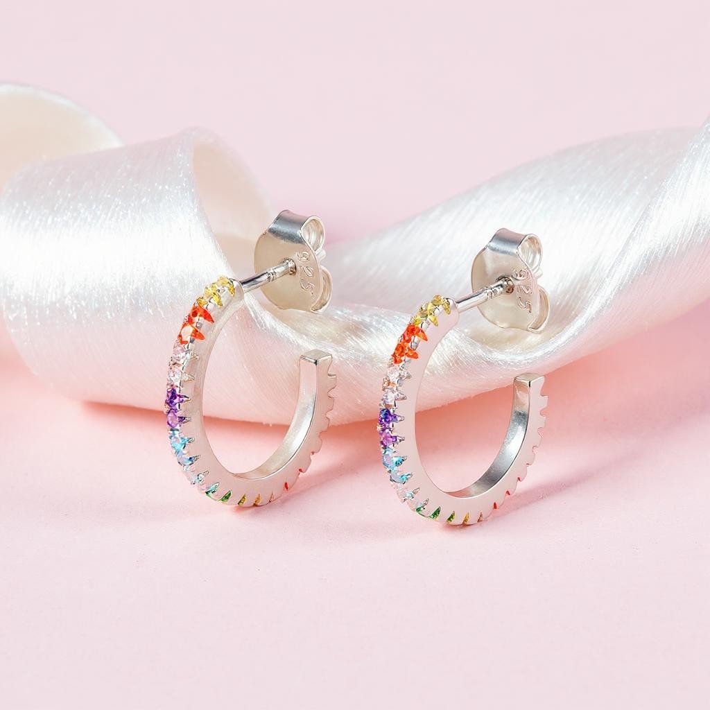 Rainbow Hoop Earrings