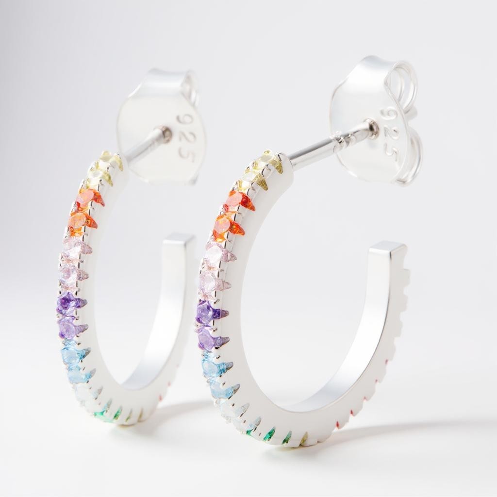 Rainbow Hoop Earrings