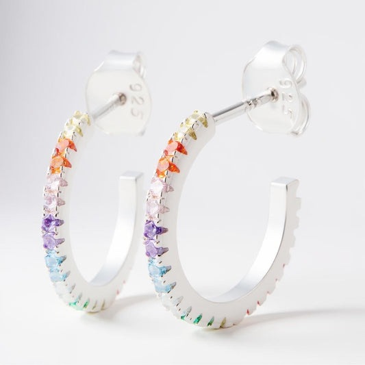 Rainbow Hoop Earrings