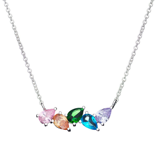 Rainbow Pear Drop Necklace