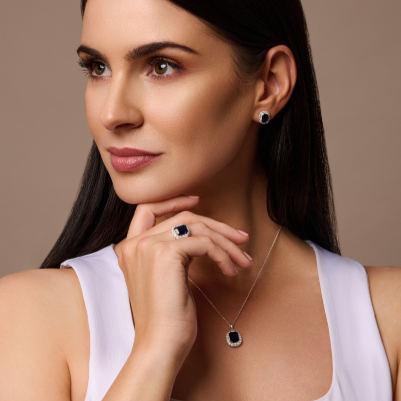 Sapphire Cubic Zirconia Necklace