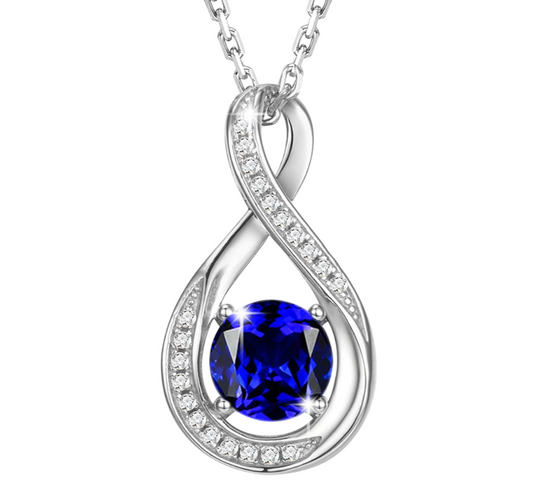 September Birthstone Infinity Pendant Necklace