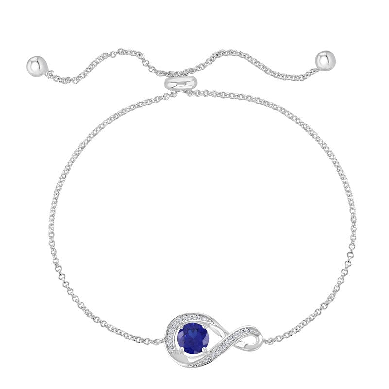 September Birthstone Infinity Bolo Bracelet
