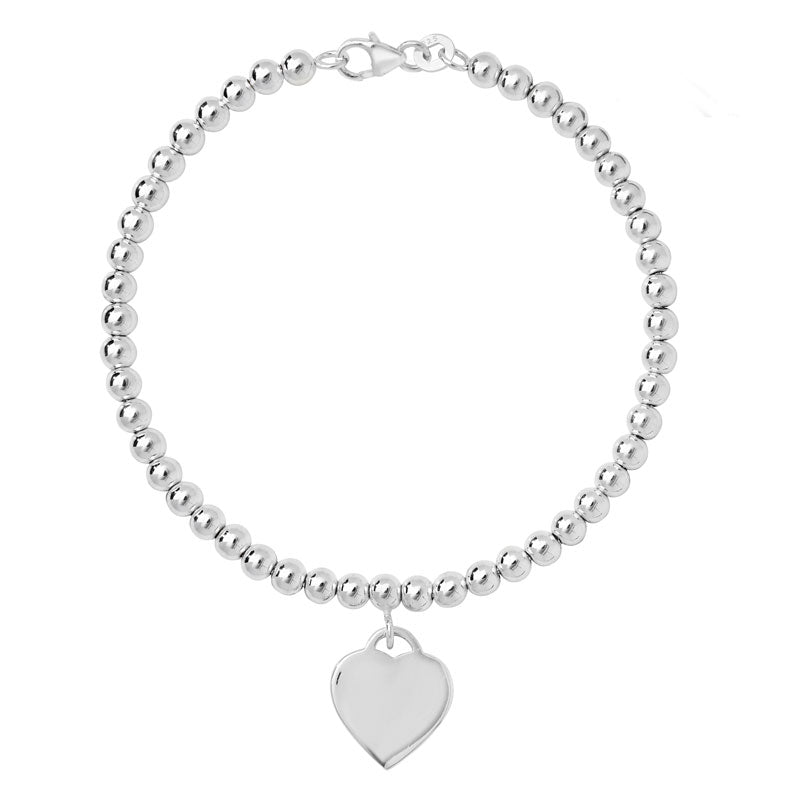 Beaded Bracelet with Heart Charm