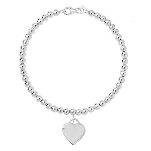 Beaded Bracelet with Heart Charm