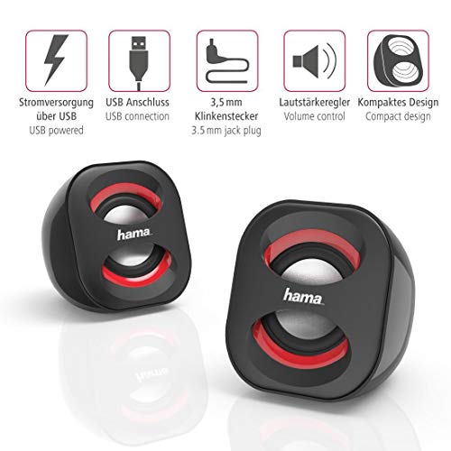Hama Sonic Mobil 183 USB Powered Desktop PC Speakers with 3.5mm Jack