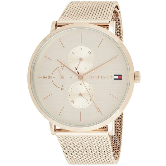 Tommy Hilfiger Women’s Watch Stainless Steel Rose Gold Mesh Strap With Rose Gold Dial 1781944 Jenna