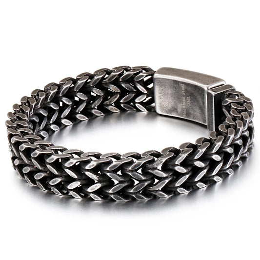 "Luxury Men's Cuban Curb Chain Bracelet Heavy Duty